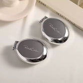 Mini Folding Round Hairbrush with Pocket Air Cushion & Double Sided Cosmetic Mirror ABS Material Personalized