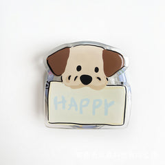 Cartoon Animal Printing Acrylic Magnetic Holder for Mobile Phone Bracket Folding Portable Desktop Phone Holder-Dog1
