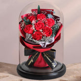 LED ENCHANTED ROSE FLOWER BIG GLASS DOME