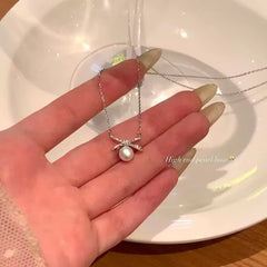 Ladies Necklace Cross Pearl