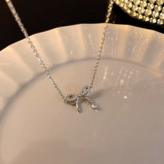 Ladies Necklace Bow Drop