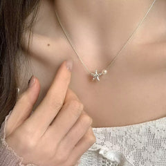 Ladies Necklace Pearl Starfish