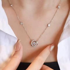 Ladies Necklace Crystal Circle