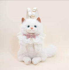 Realistic Ragdoll Cat Plush Backpack Cute Kitten Stuffed Animal Shoulder Bag Soft Plush Toy Gift for Girls Kids