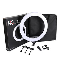 HQ 21-inch 53cm LED Soft Ring Light with 3 Phone Holders