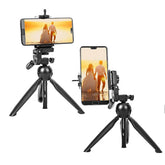 YUNTENG Selfie Stick Camera Tripod with Microphone Clamp and Phone Holder VCT-2280