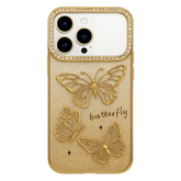 3D Rhinestone Butterfly Glitter Gradient Sparkle Electroplated Soft TPU Case iPhone 17 Pro Max