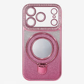Rhinestone Glitter Mirror MagSafe Case with Ring Stand iPhone 17