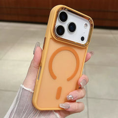 Electroplated Camera Frame Frosted Semi-Transparent MagSafe Shockproof Case iPhone 17