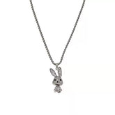 Crystal Bunny Long Pendant Necklace