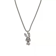 Crystal Bunny Long Pendant Necklace