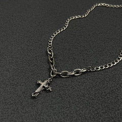 Cross Pendant Chunky Chain Necklace