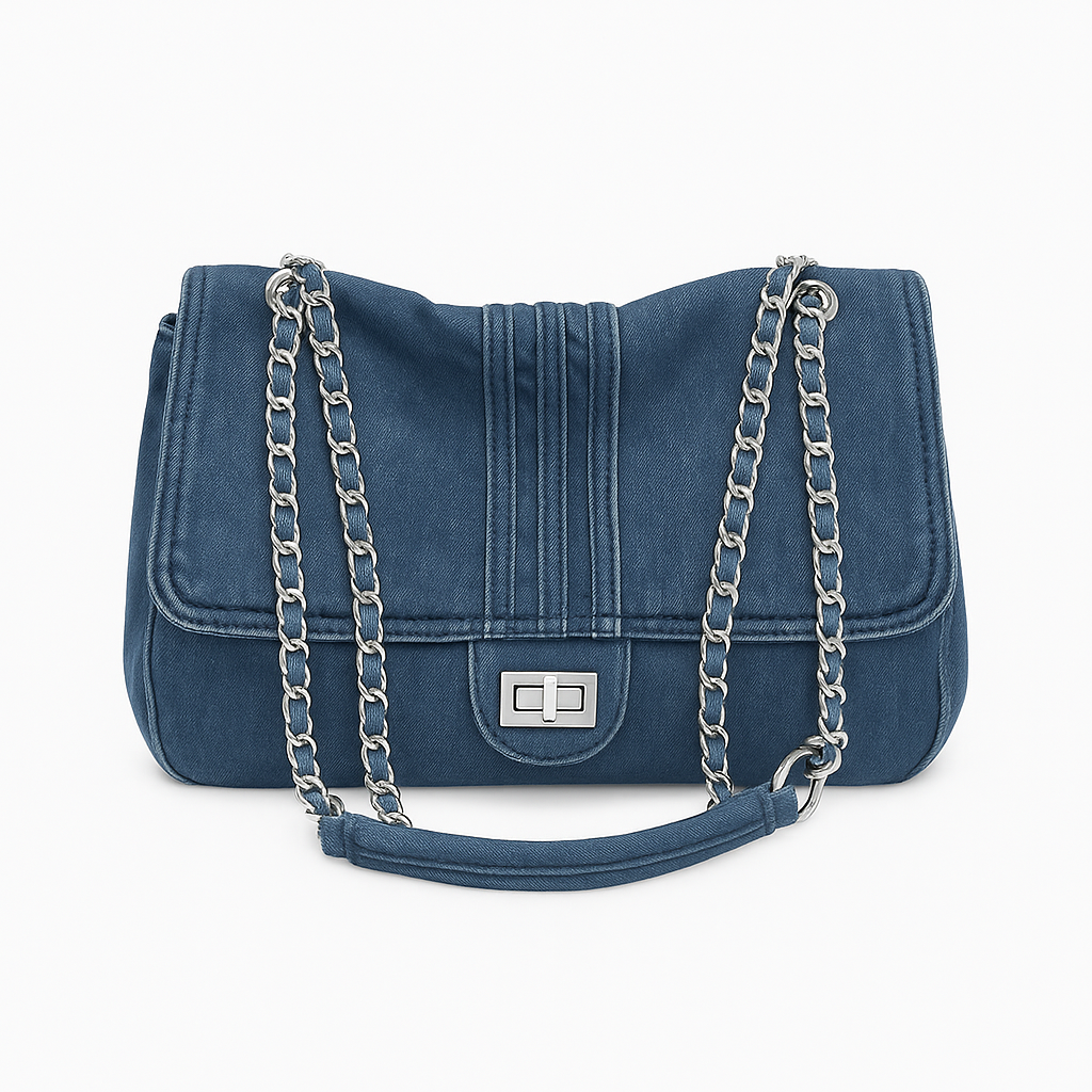 Denim Chain Shoulder Bag
