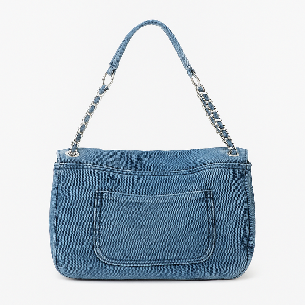 Denim Chain Shoulder Bag