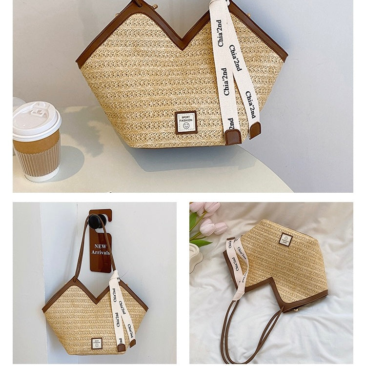 Woven Straw Tote Bag