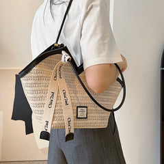 Woven Straw Tote Bag