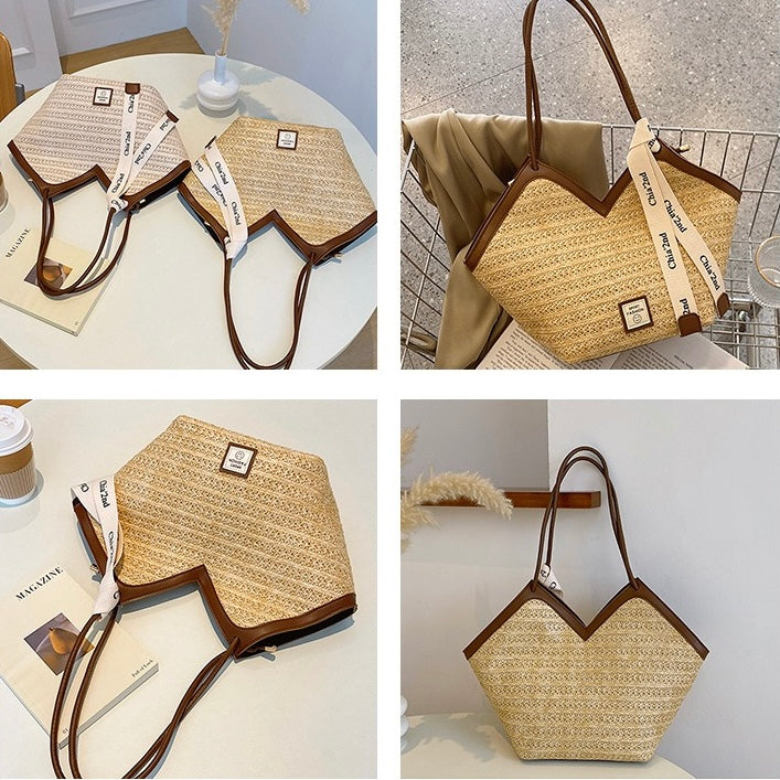 Woven Straw Tote Bag