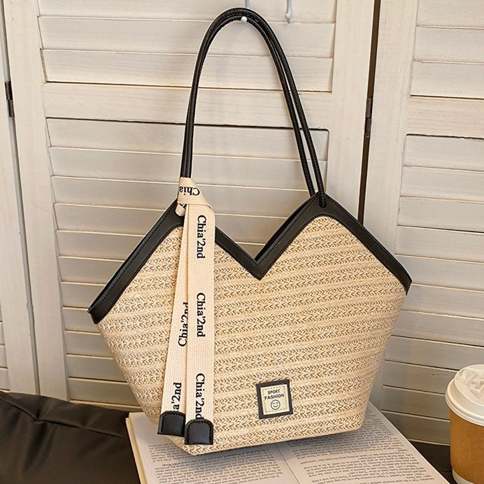 Woven Straw Tote Bag
