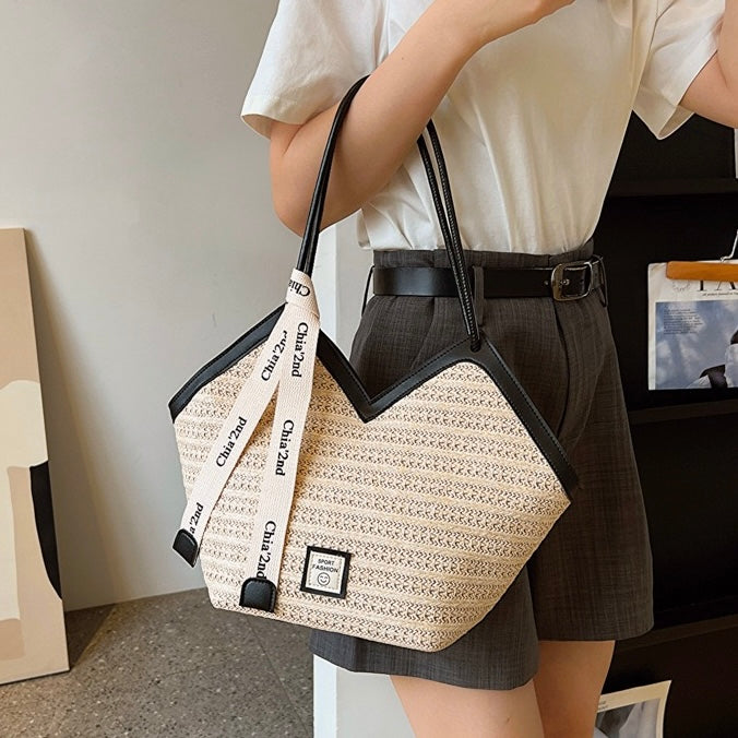 Woven Straw Tote Bag