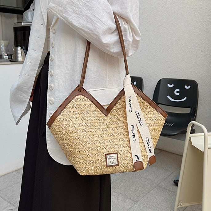 Woven Straw Tote Bag