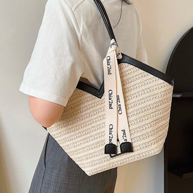 Woven Straw Tote Bag
