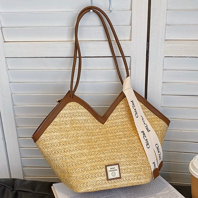Woven Straw Tote Bag