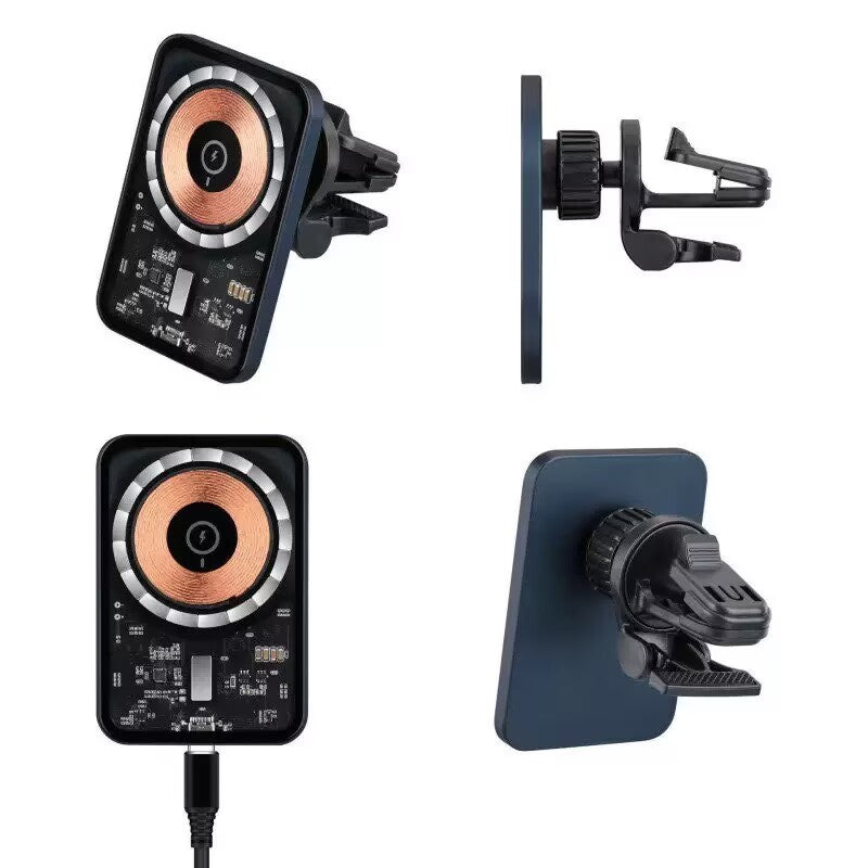 15W Magnetic Transparent Wireless Quick Charger-PHONE CAR HOLDER