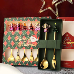 Christmas Stainless Steel Tableware Gift Set – 2PCS Spoon & Fork Set