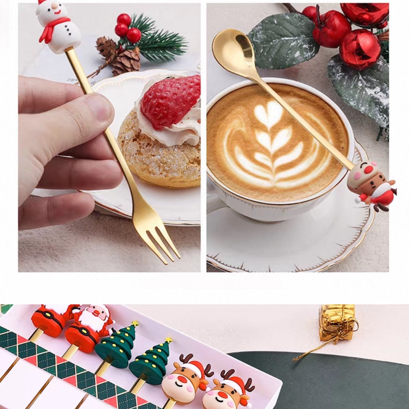 Christmas Stainless Steel Tableware Gift Set – 2PCS Spoon & Fork Set