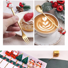 Christmas Stainless Steel Tableware Gift Set – 2PCS Spoon & Fork Set