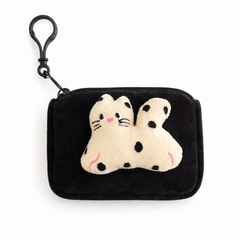 Cute Cat Plush Coin Pouch – Mini Zipper Wallet with Clip