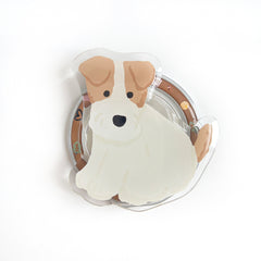 Cartoon Animal Printing Acrylic Magnetic Holder for Mobile Phone Bracket Folding Portable Desktop Phone Holder-Dog2