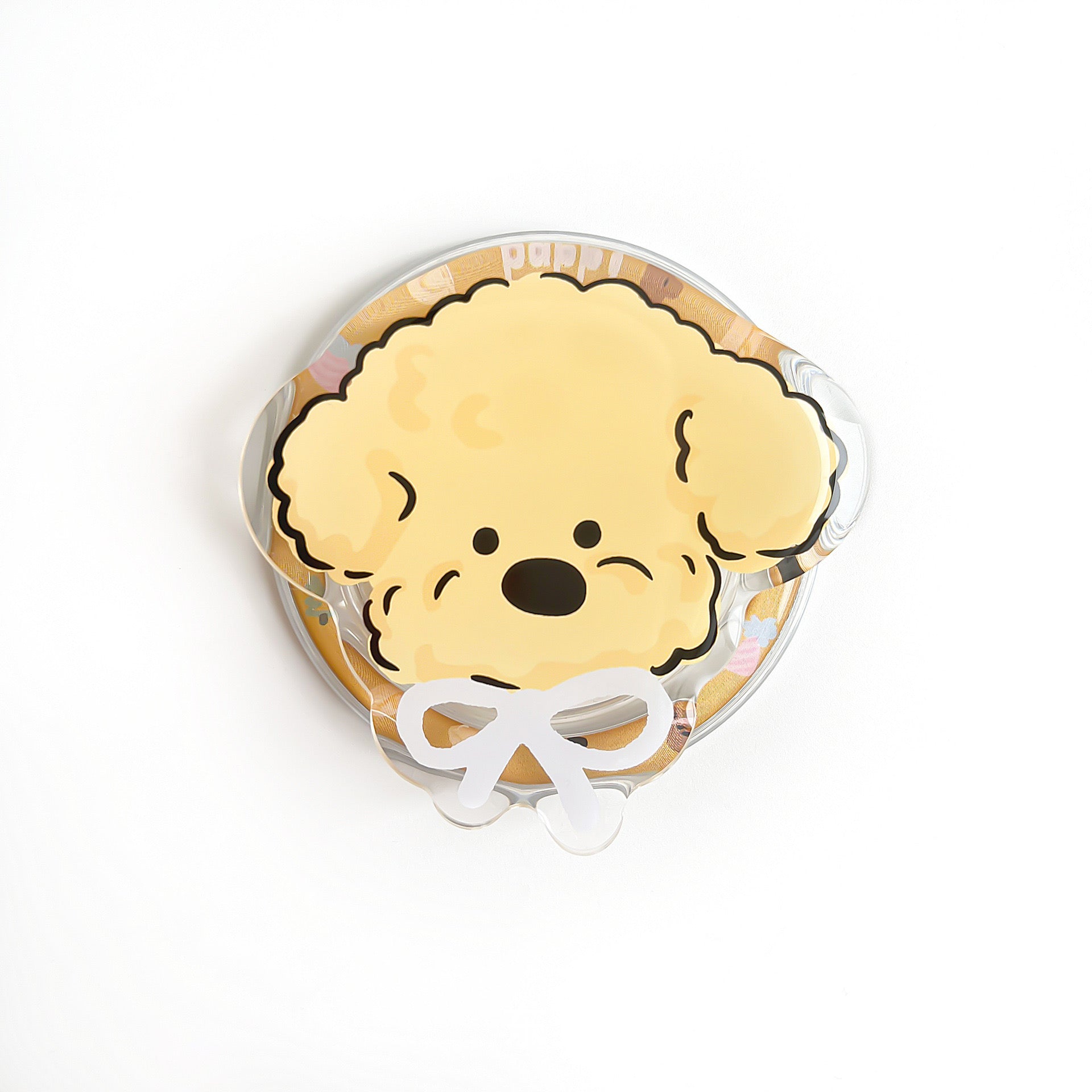 Cartoon Animal Printing Acrylic Magnetic Holder for Mobile Phone Bracket Folding Portable Desktop Phone Holder-Dog3