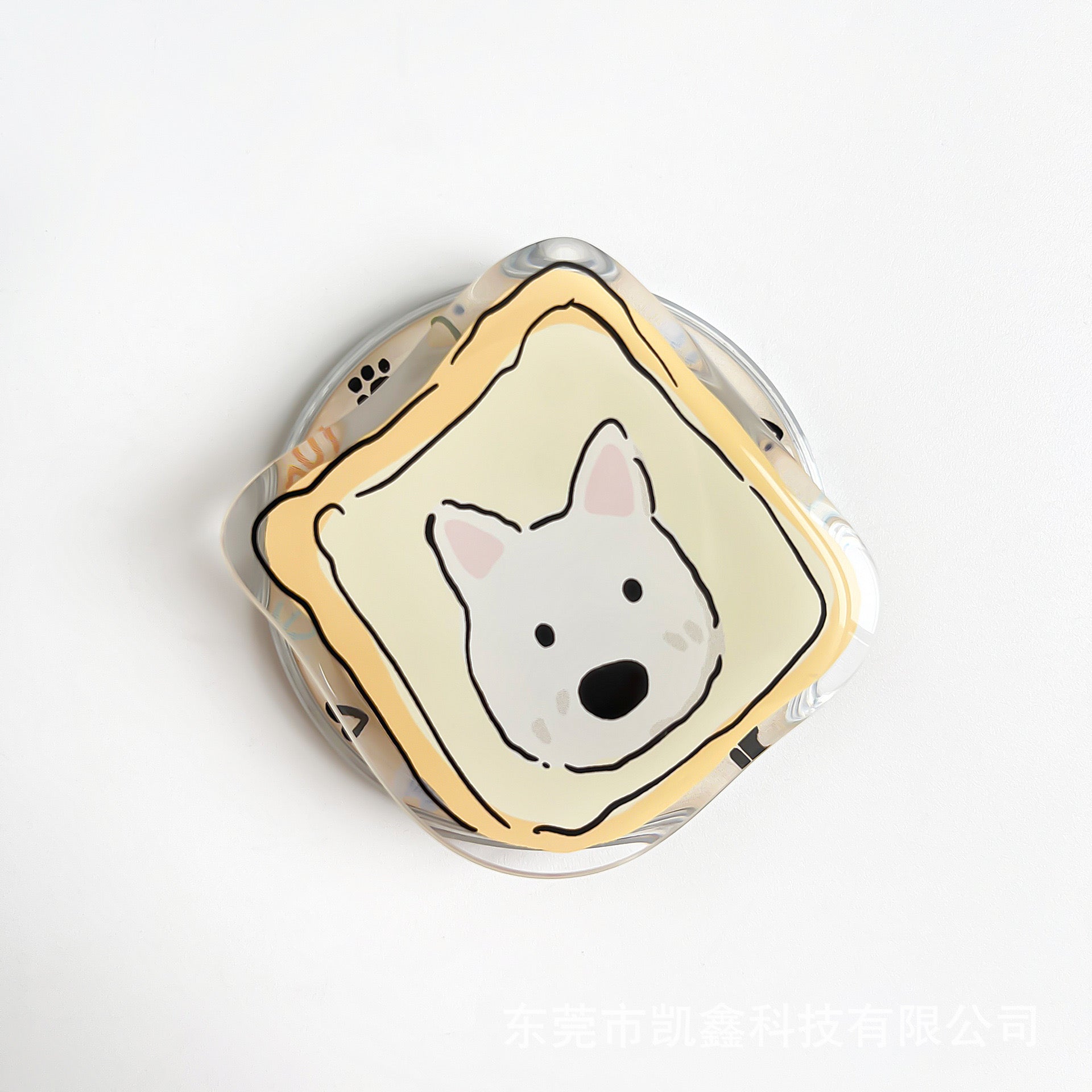 Cartoon Animal Printing Acrylic Magnetic Holder for Mobile Phone Bracket Folding Portable Desktop Phone Holder-Dog4