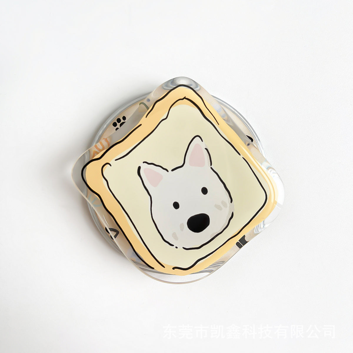 Cartoon Animal Printing Acrylic Magnetic Holder for Mobile Phone Bracket Folding Portable Desktop Phone Holder-Dog4