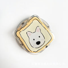 Cartoon Animal Printing Acrylic Magnetic Holder for Mobile Phone Bracket Folding Portable Desktop Phone Holder-Dog4