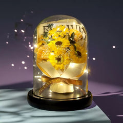 LED ENCHANTED ROSE FLOWER BIG GLASS DOME