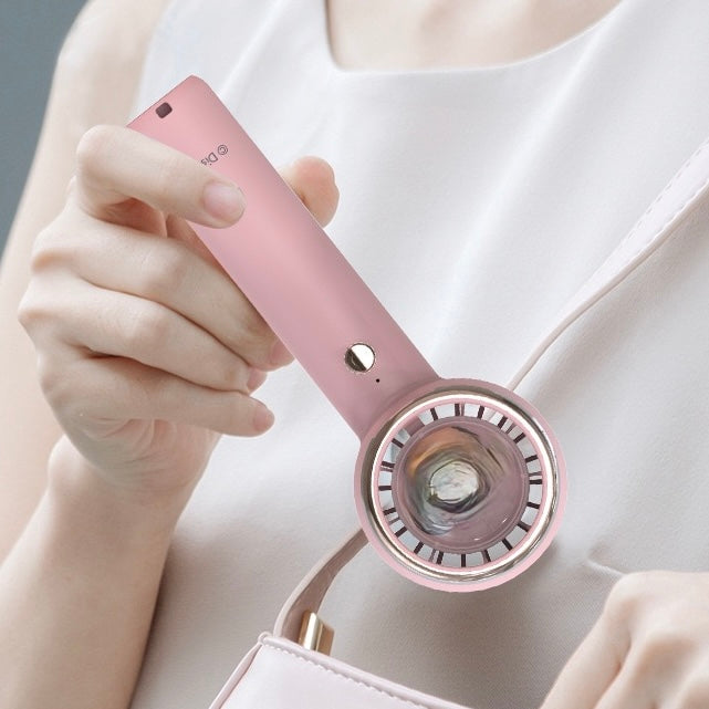 Portable Mini Handheld Turbo Fan – Long Battery Life, USB Rechargeable, 3-in-1 Desk Fan & Phone Stand