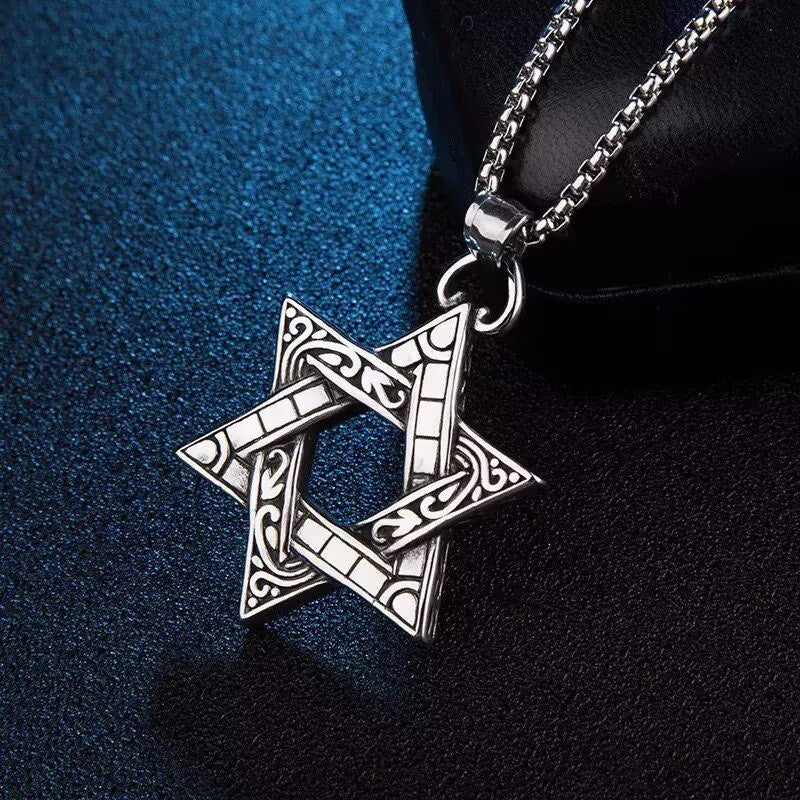 Ladies Necklace Hexagram Pendant