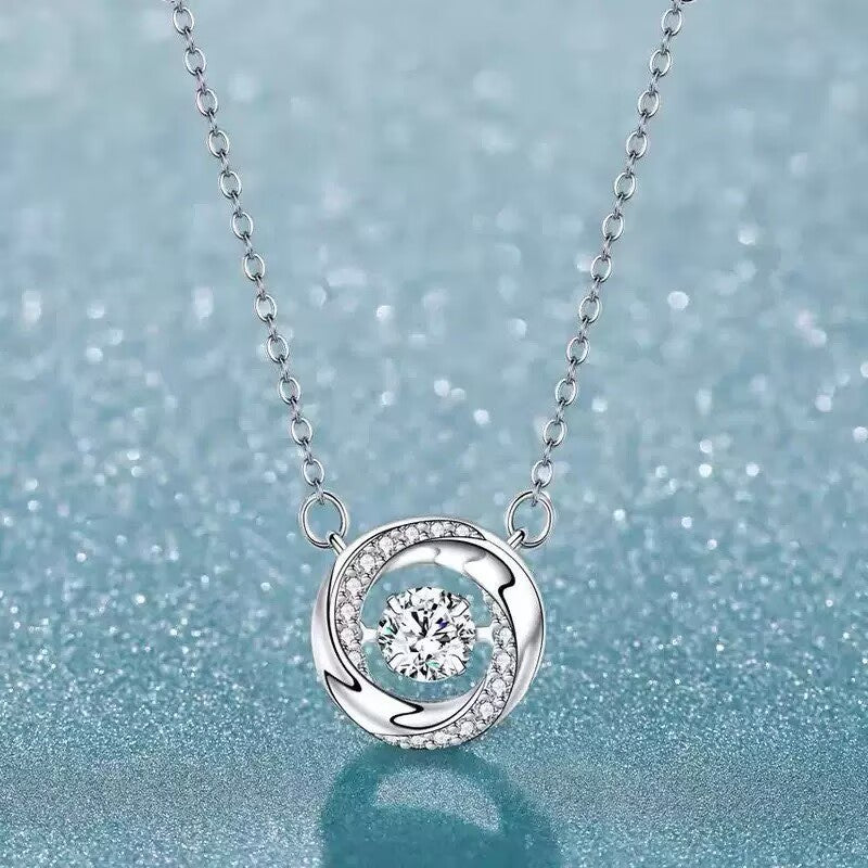 Ladies Necklace Crystal Circle