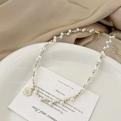 Ladies Necklace Flower Pearl Chocker