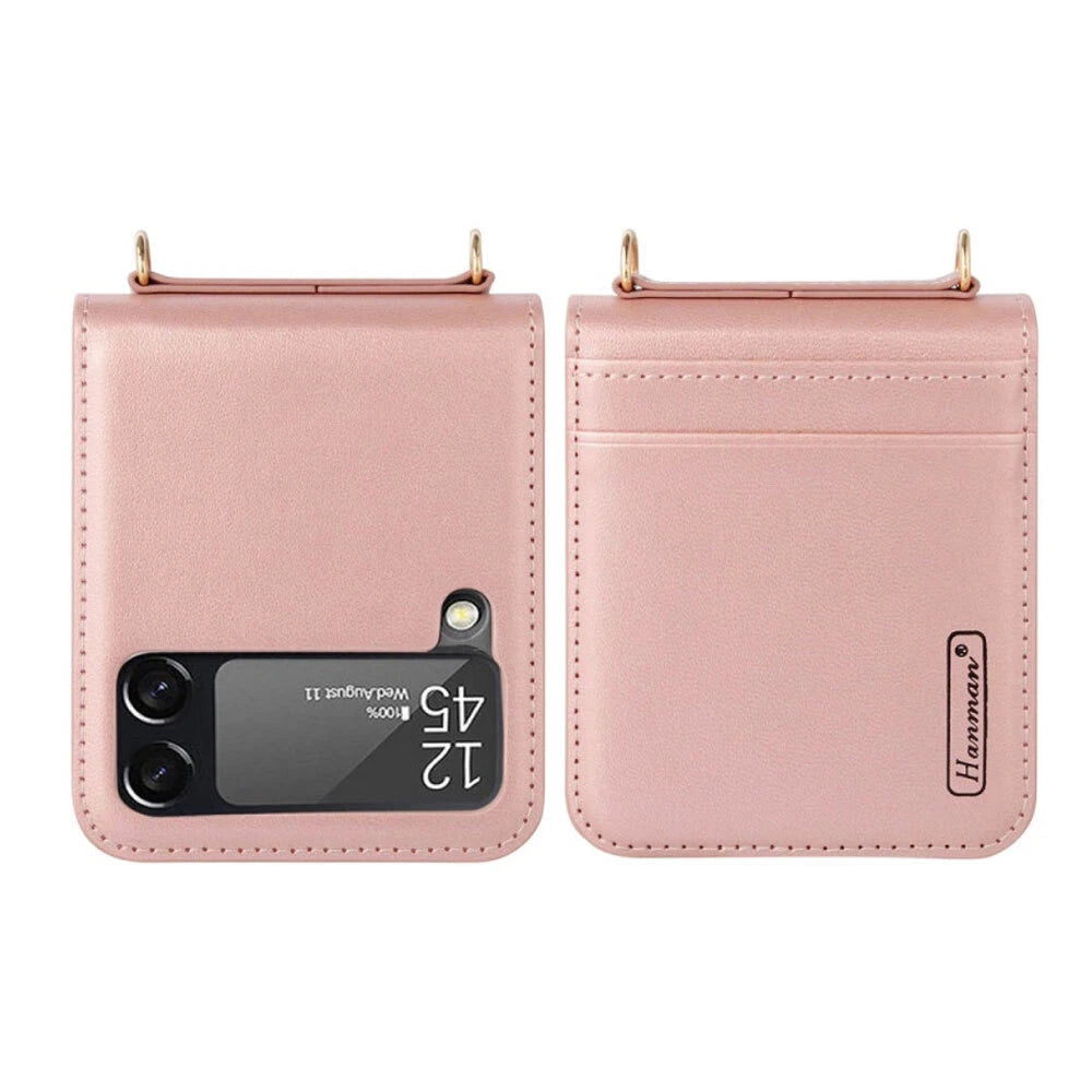 Hanman Mill Series Leather Wallet Flip Case-SAMSUNG Z FLIP6