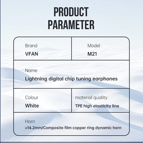VFAN M21 STEREI LIGHTNING EARPHONE