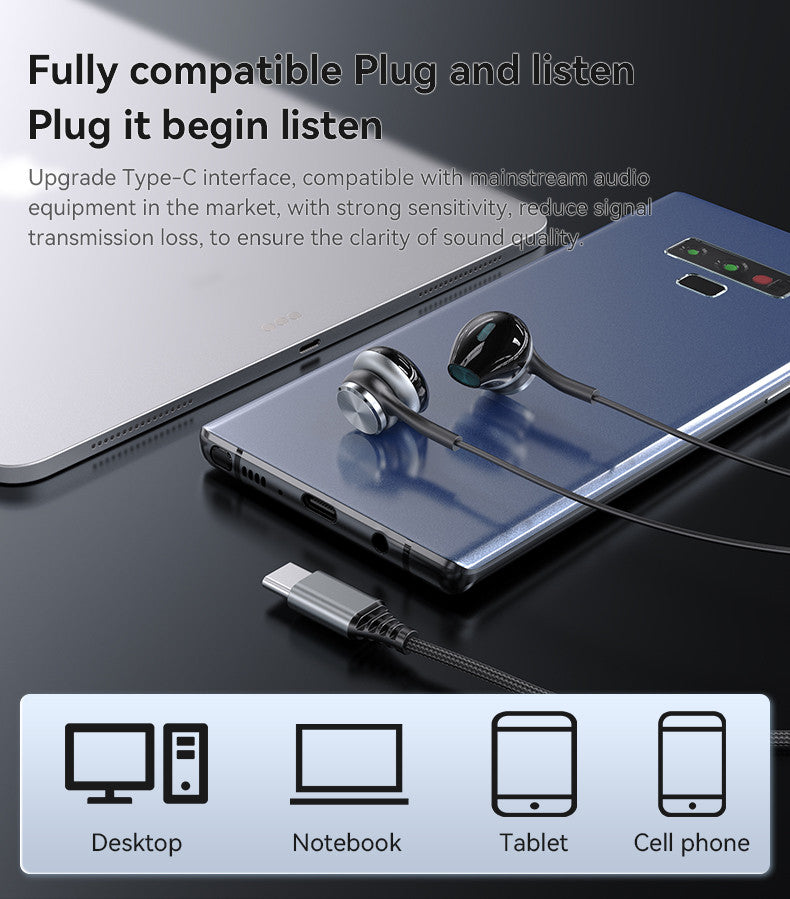 YESIDO YH41 Type-C Aluminum Alloy In-ear Wired Earphone