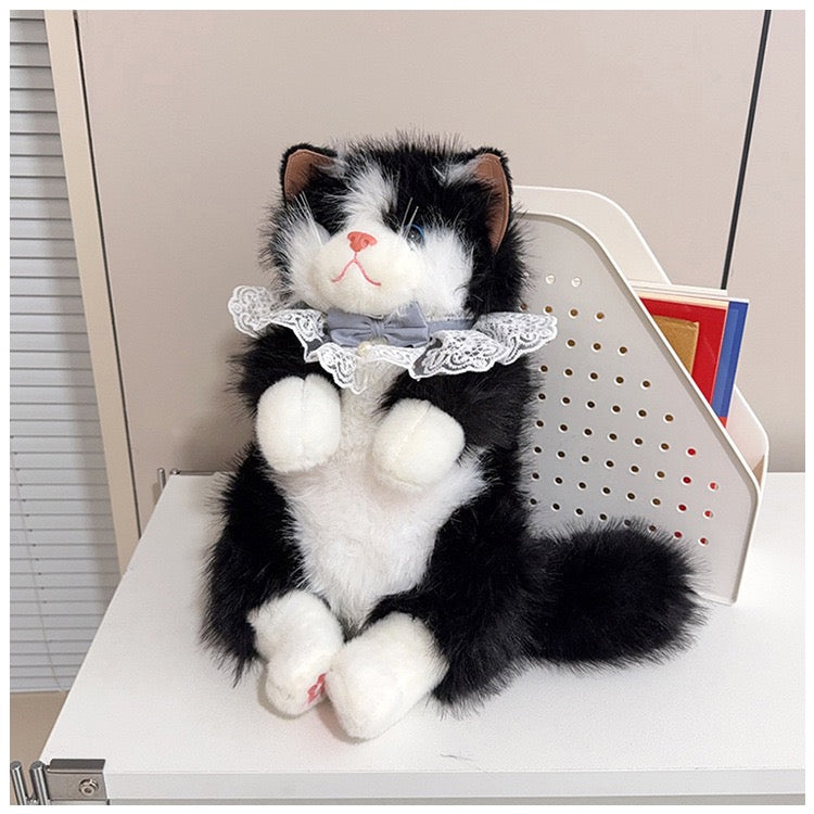 Realistic Ragdoll Cat Plush Backpack Cute Kitten Stuffed Animal Shoulder Bag Soft Plush Toy Gift for Girls Kids