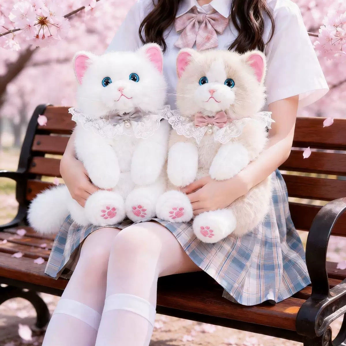 Realistic Ragdoll Cat Plush Backpack Cute Kitten Stuffed Animal Shoulder Bag Soft Plush Toy Gift for Girls Kids