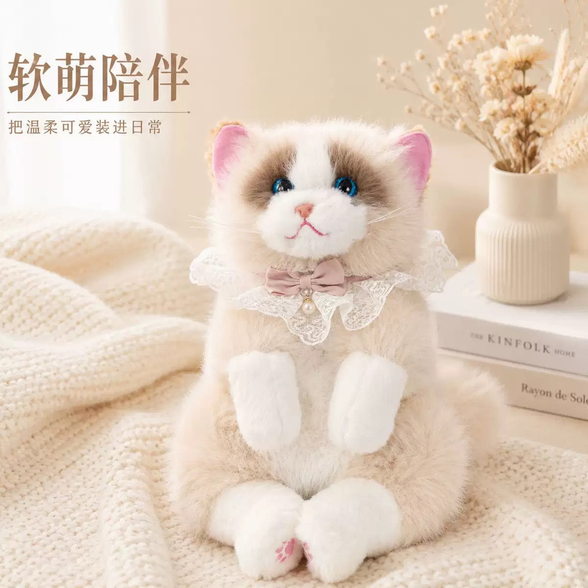 Realistic Ragdoll Cat Plush Backpack Cute Kitten Stuffed Animal Shoulder Bag Soft Plush Toy Gift for Girls Kids