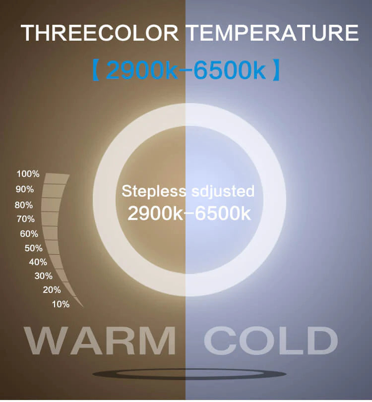 HQ 21-inch 53cm LED Soft Ring Light with 3 Phone Holders