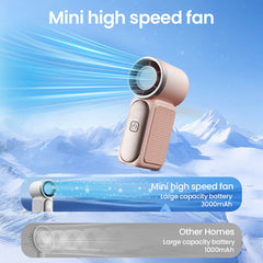 Mini Portable Handheld Fan Personal Pocket Fan 100 Speed Wind Digital Display Cooling Device