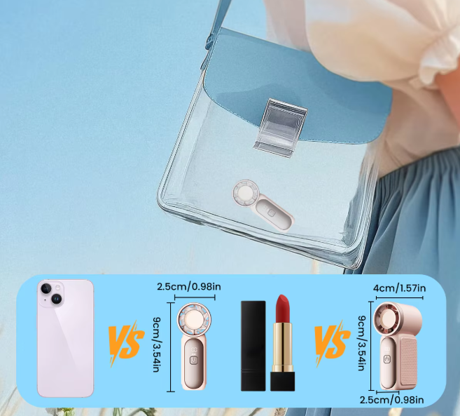 Mini Portable Handheld Fan Personal Pocket Fan 100 Speed Wind Digital Display Cooling Device